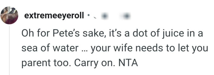 OP's wife needs to let him parent as well