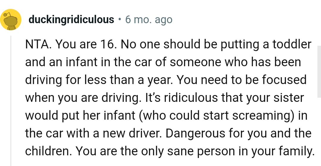 The OP needs to be focused when driving