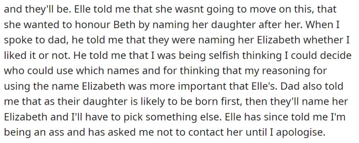 She wanted the same name for her daughter, so she asked them to change theirs: