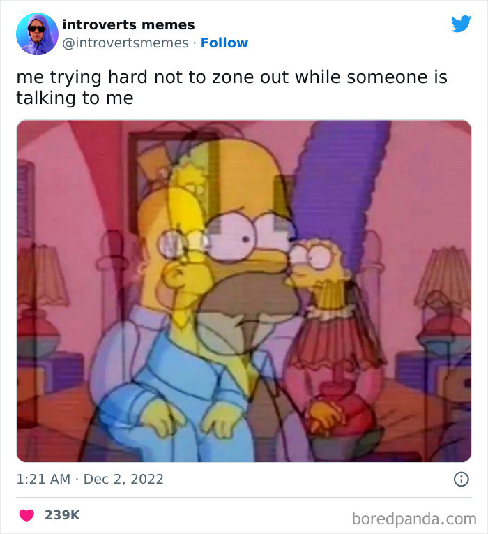 Introverts are trying their best during a conversation.