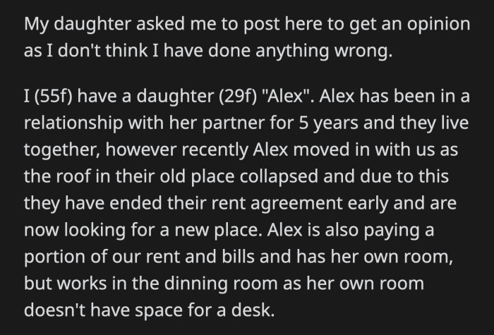 Alex said she believed they had been burglarized because her consoles were missing when OP asked what was wrong