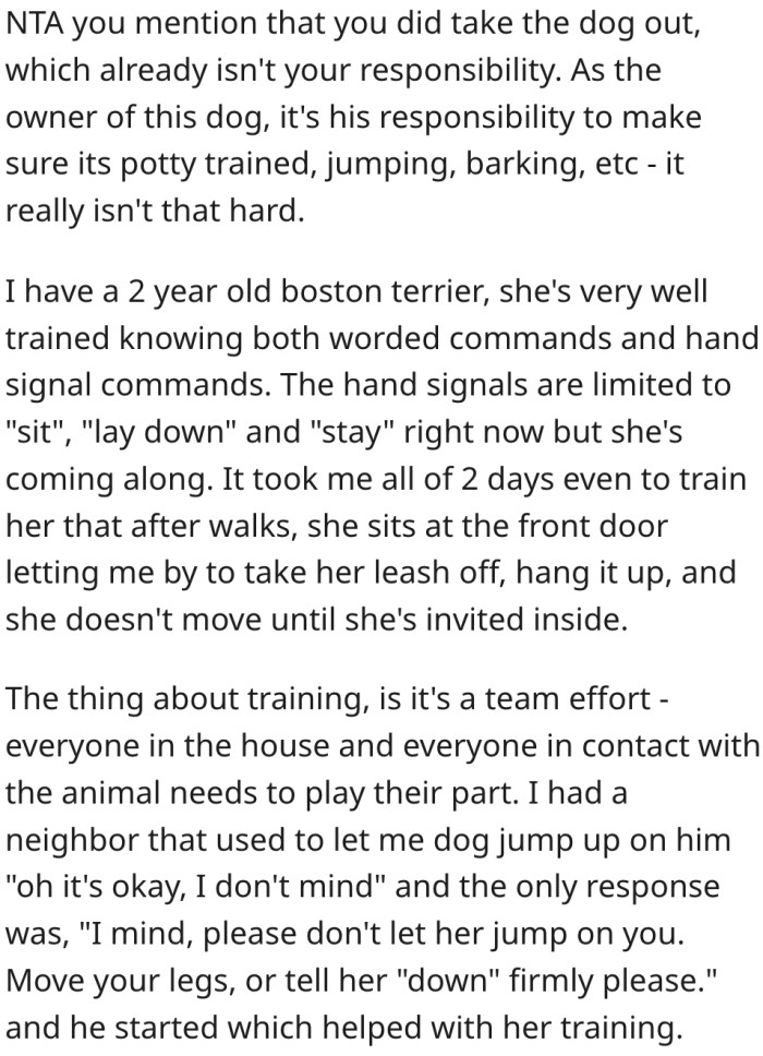 13. Training a dog isn't difficult but requires a team effort.