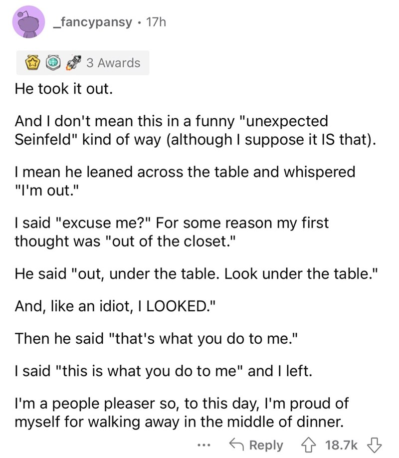 This on a first date? Ew, gross!