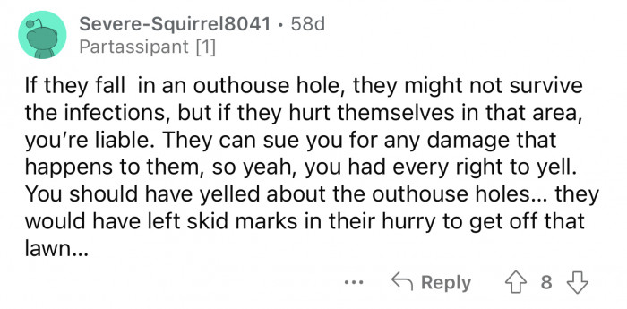 OP had every right to yell at them.