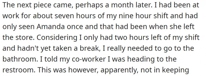 But a month later, Amanda made another scene: