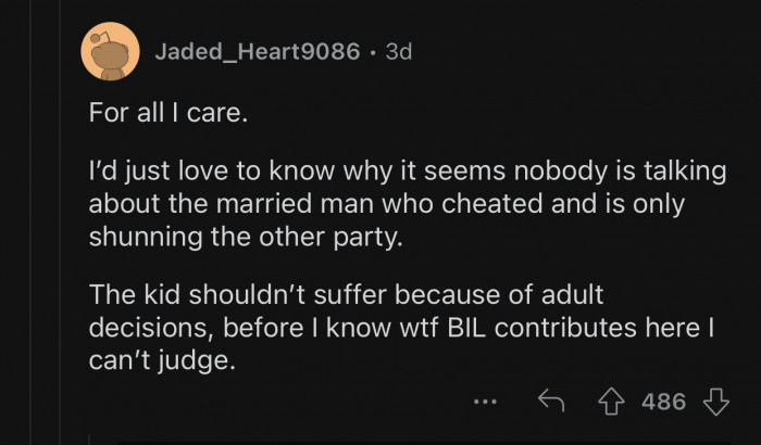 The husband is equally as guilty as the cousin.