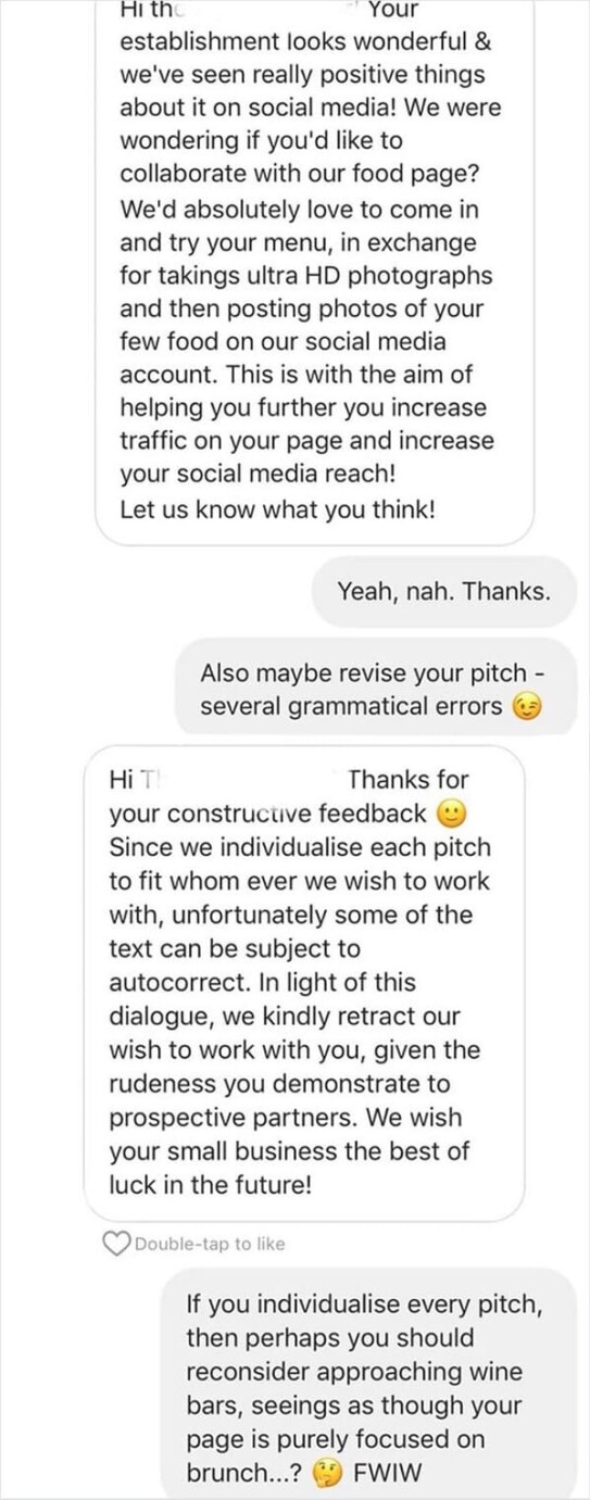 6. “We Kindly Retract Our Wish To Work With You”