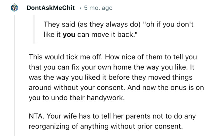 “How Nice of Them to Tell You That You Can Fix Your Own Home the Way You Like.”