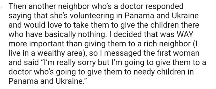 On Second Thought, OP Decided It Was Better to Donate the Beanie Babies to Needy Children in Panama and Ukraine