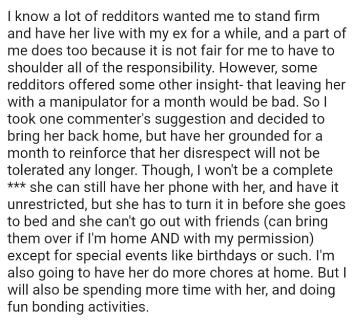 She has to turn in her phone before she goes to bed