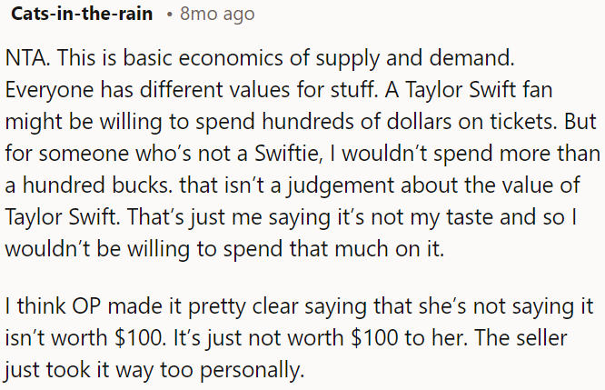 Different folks value things differently.