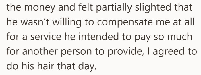 She says yes, despite knowing she is giving more than she is getting back.