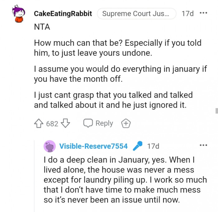 You did tell him to just leave yours undone