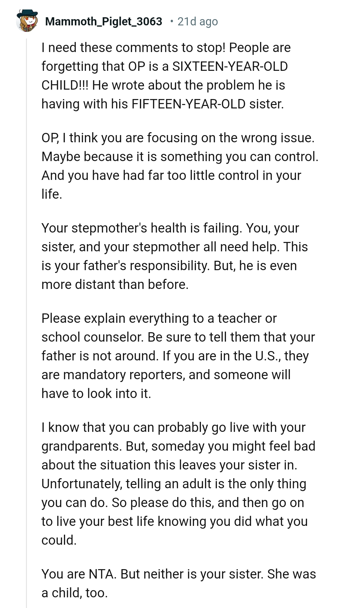 OP's stepmom's health is failing