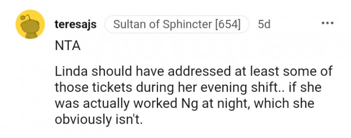 Linda should have addressed some of those tickets