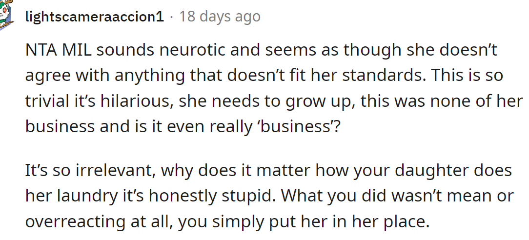 The OP put her in her place