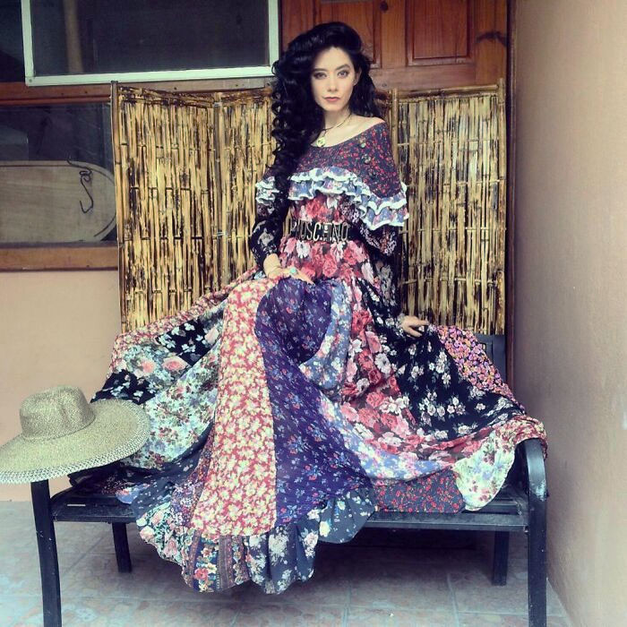 17. This Is My Cousin. She Made This Mesmerizing Dress Using 36 Recycled Clothes. She Has Made Hundreds Of Dresses As Cool As This One, Always From Recycled Clothes.