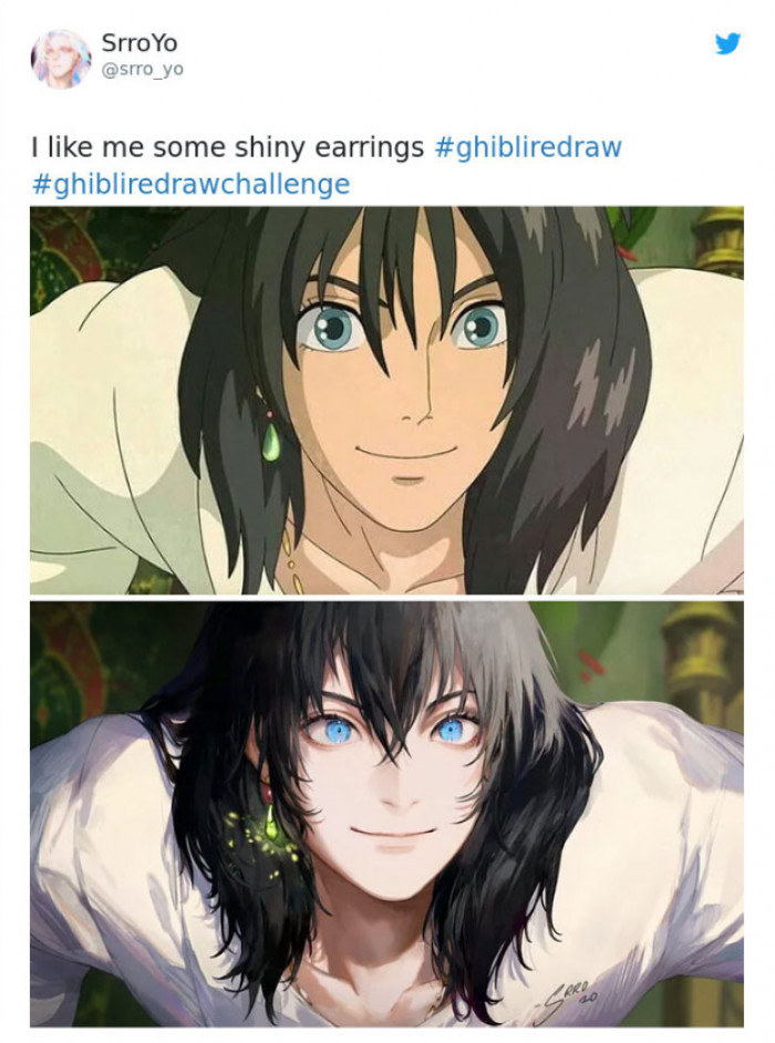 7. Howl with an extra shiny earring.