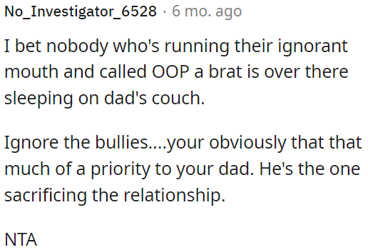 It's the dad who's causing the issues.