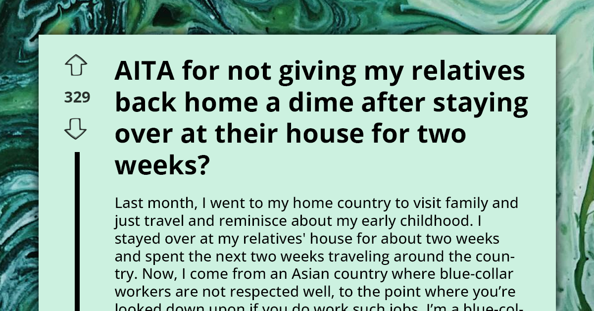 Asian Immigrant Withholds $15k Cash Gift After Relatives Slam His Blue-Collar Profession As ‘Filthy Low-Wage Job’