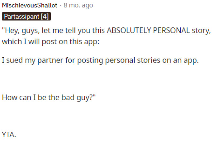 This situation is a bit strange because so many people had a lot to say, and there were many different opinions on this scenario.