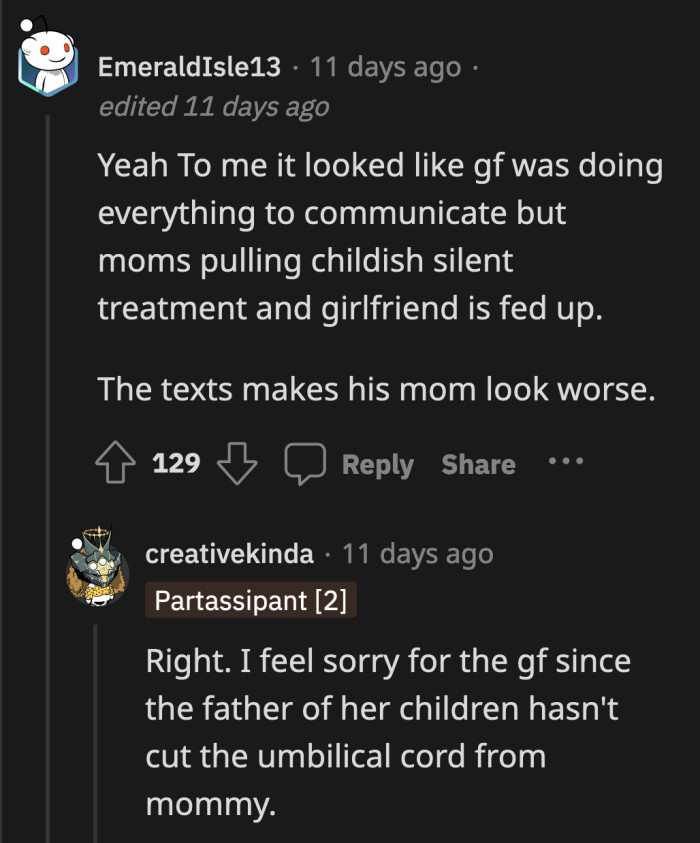 OP's GF poured her heart out, and all she got was 'Thank you for sharing that.'