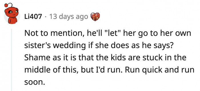 Her sister's wedding is a good opportunity to do some thinking
