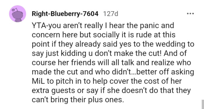 Her friends will talk and realize who made the cut