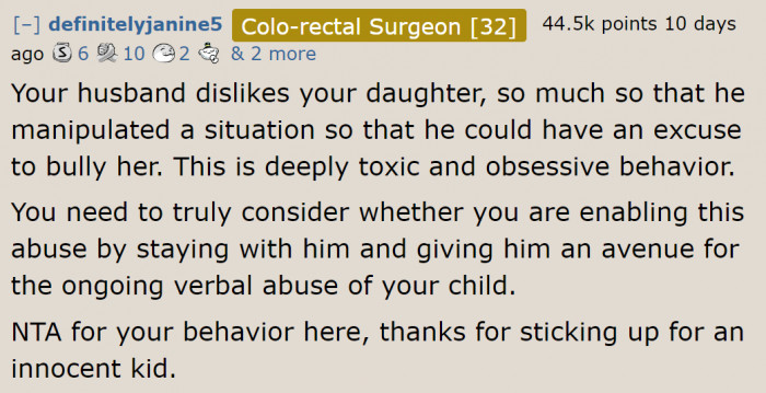 Clearly, there is something wrong with the husband.