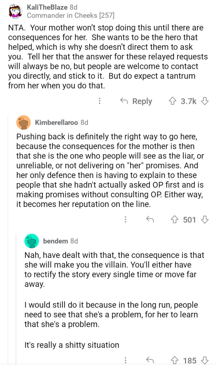 1 She will never learn unless you say no to everything that's abusive.