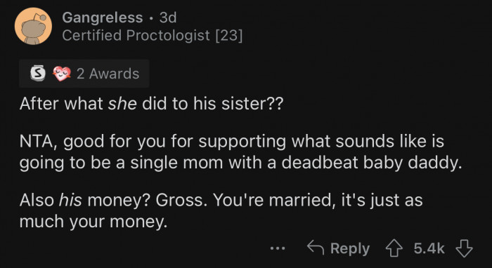 OP did the right thing by supporting her cousin.