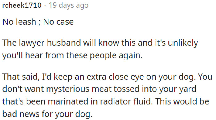 Without a Leash, No Legal Case Is Likely.