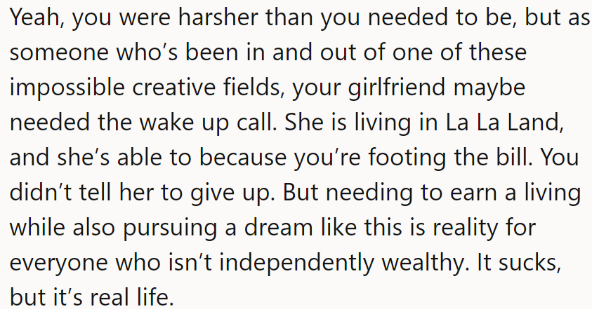 The OP was harsher than he needed to be