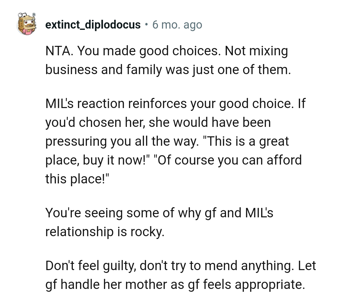 OP shouldn't feel guilty, and he shouldn't mend anything