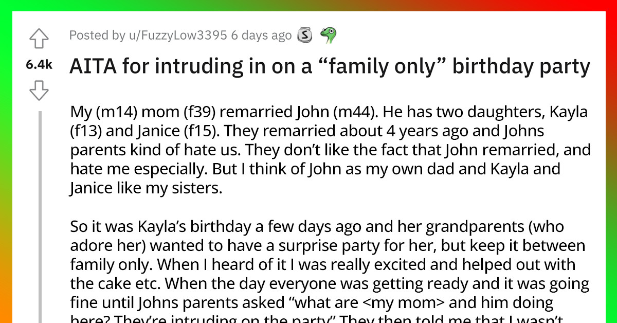 Teenager Accused of Crashing His Step-Sister's Birthday Party After Their Grandparents Organized It at His House and He Showed Up