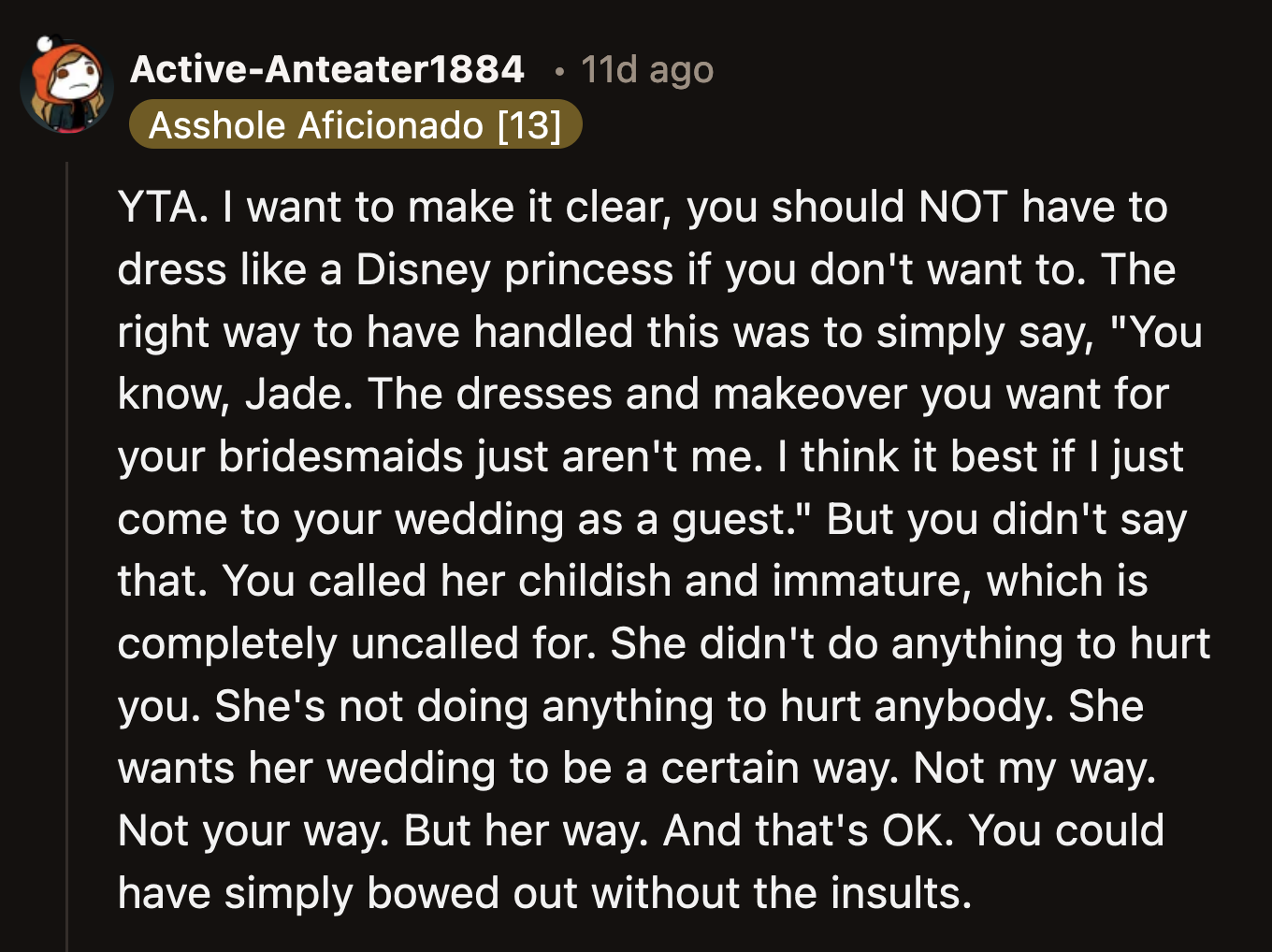 Jade could align her wedding with whatever theme makes her and her future spouse the happiest. Since it wasn't OP's cup of tea, she should have opted out of the bridal party.