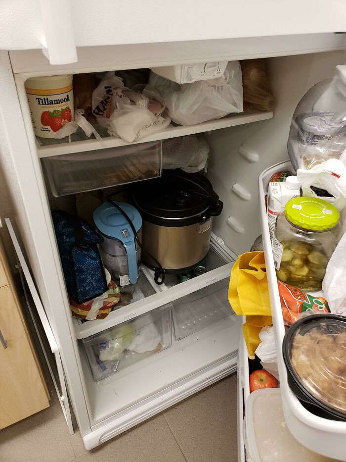 "A Coworker Put An Entire Pressure Cooker In The Office Fridge. Why?"