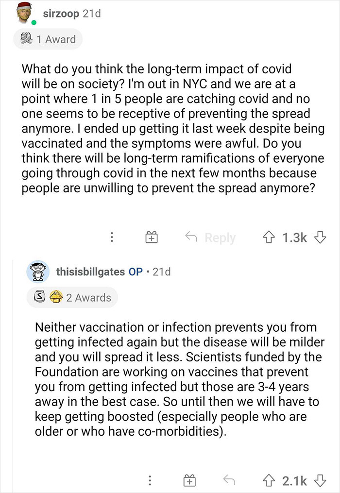 17. Gates' thoughts on the long-term impact of COVID on society