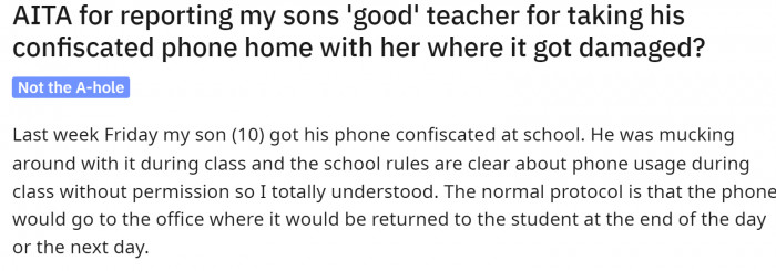 This is the beginning of the story where the parent comes on Reddit to tell everyone what happened.