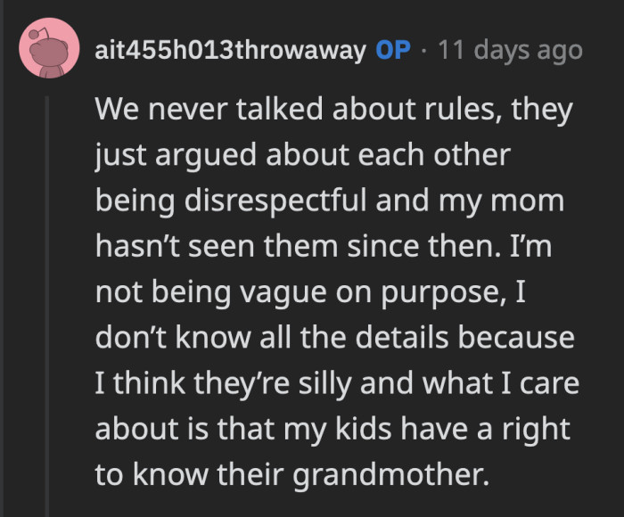 OP said he wasn't being vague on purpose; he simply didn't bother to learn the details of the fights because they are 'silly.'