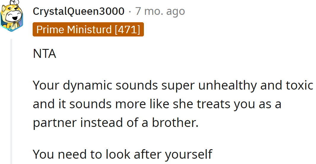 The OP is not in the wrong