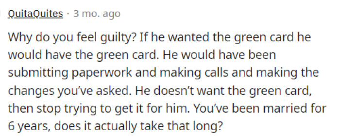 Many people were interested in hearing why she was feeling bad about it when really it's his fault, and she also doesn't owe him anything.