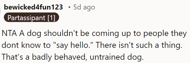 The behavior of a dog approaching strangers to 