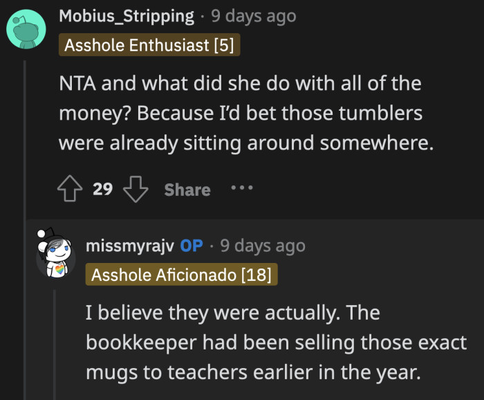 They weren't even new tumblers intended for the event?