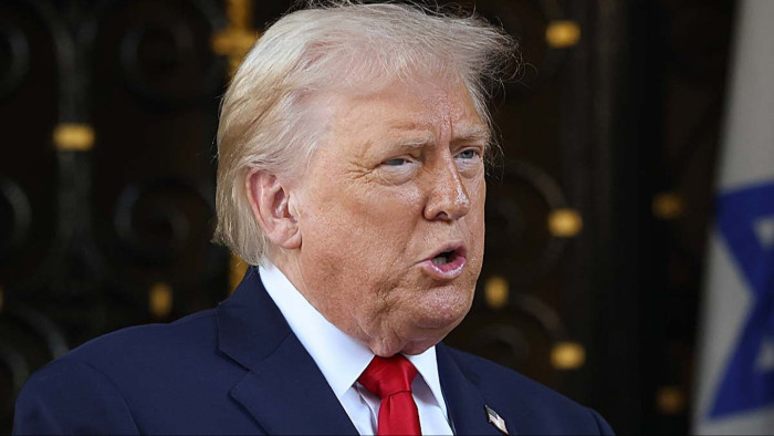 Donald Trump at a diplomatic debate, referencing Nobel Peace Prize controversy and confusion.