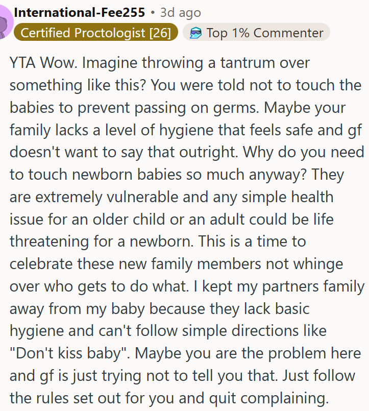 OP needs to follow the rules and stop making a fuss.