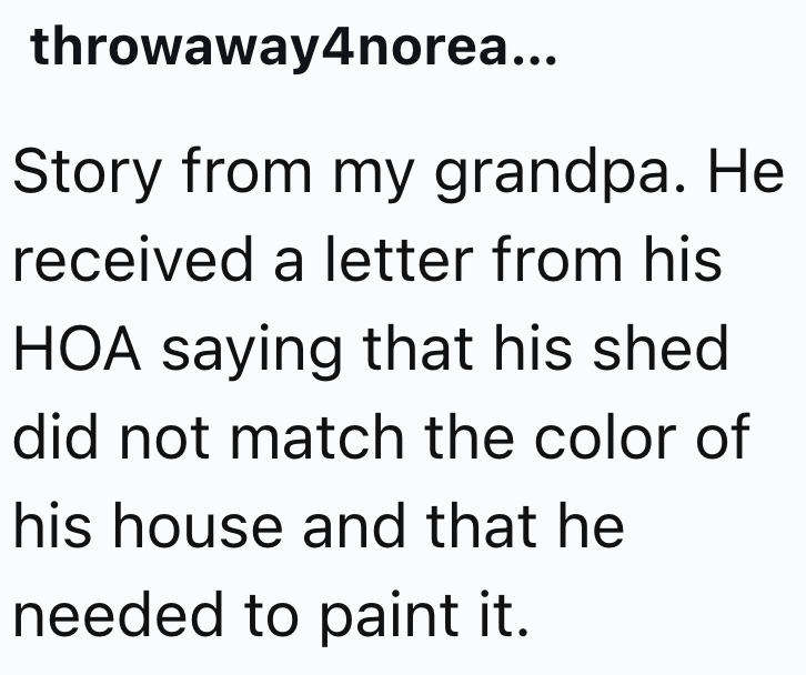 The house and the shed do not match