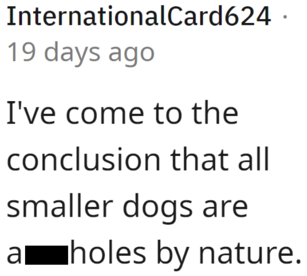One Redditor believes that smaller dogs are always the problem.