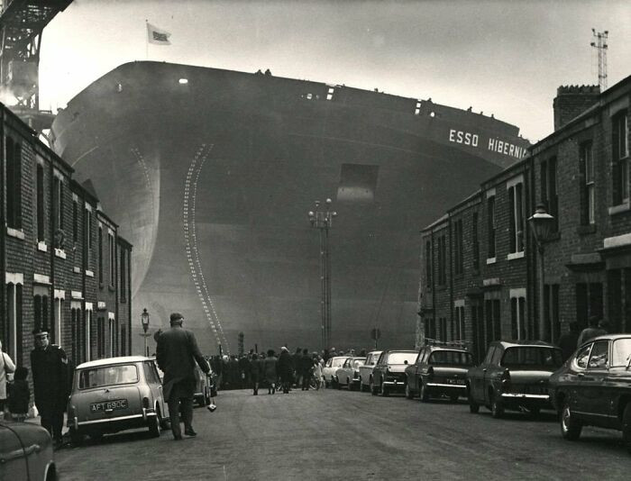 "The Esso Hibernia Under Construction, Wallsend Shipyard, 1970"