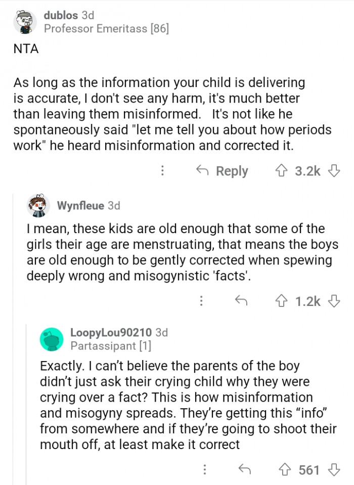 3. The child needs to be better trained to accept corrections for his mistakes.